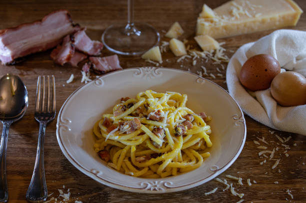 istock A delicious Italian Carbonara pasta, served in a deep dish. 1251417749