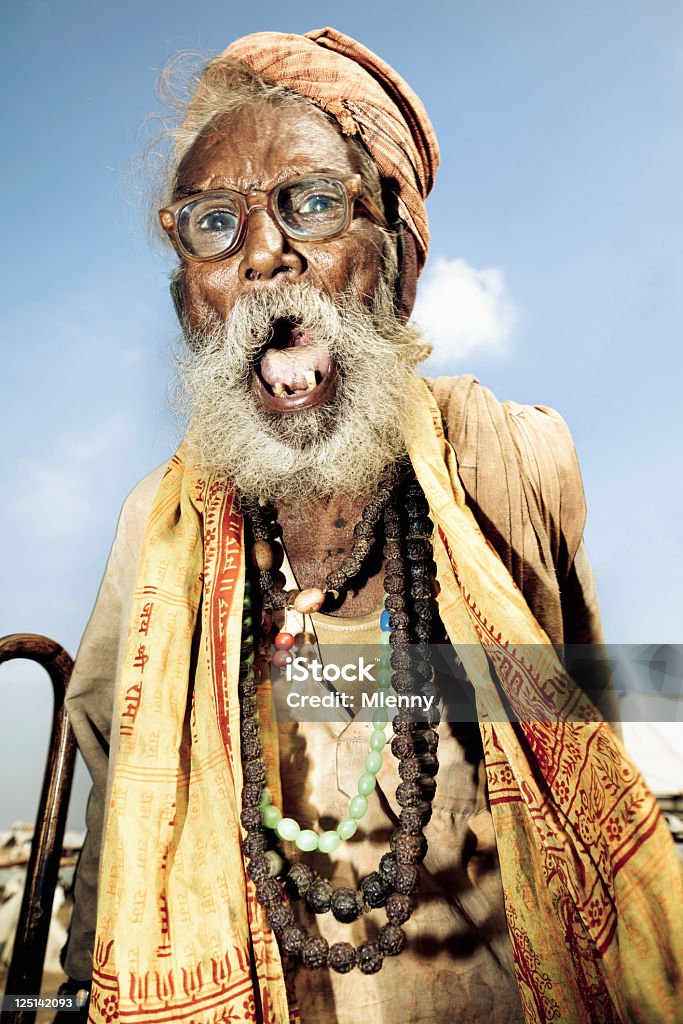 Angry Senior Indian homem Gritar Feira de Camelos de Pushkar - Royalty-free Homens Foto de stock