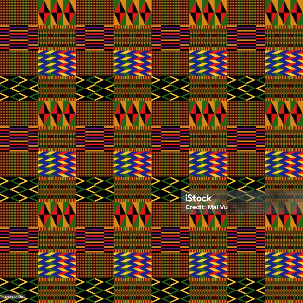 Kent State Pattern Kente Cloth Seamless Pattern Stock Illustration - Download Image Now ...