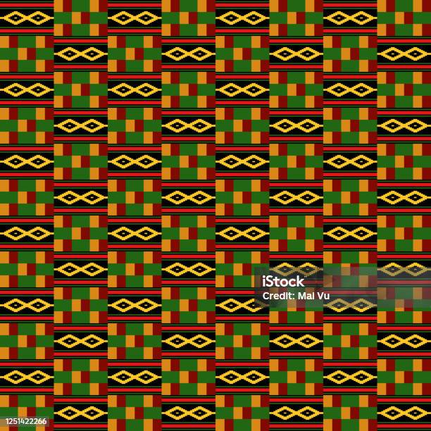 Kent State Pattern Kente Cloth Seamless Pattern Stock Illustration - Download Image Now ...