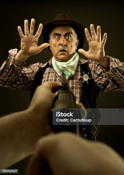 Sheriff Stock Photo - Download Image Now - Hand Raised, Movie, Movie Theater