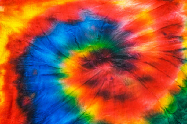 istock The tie dye spiral pattern on the fabric is hand-made. Flat lay. 1251430097