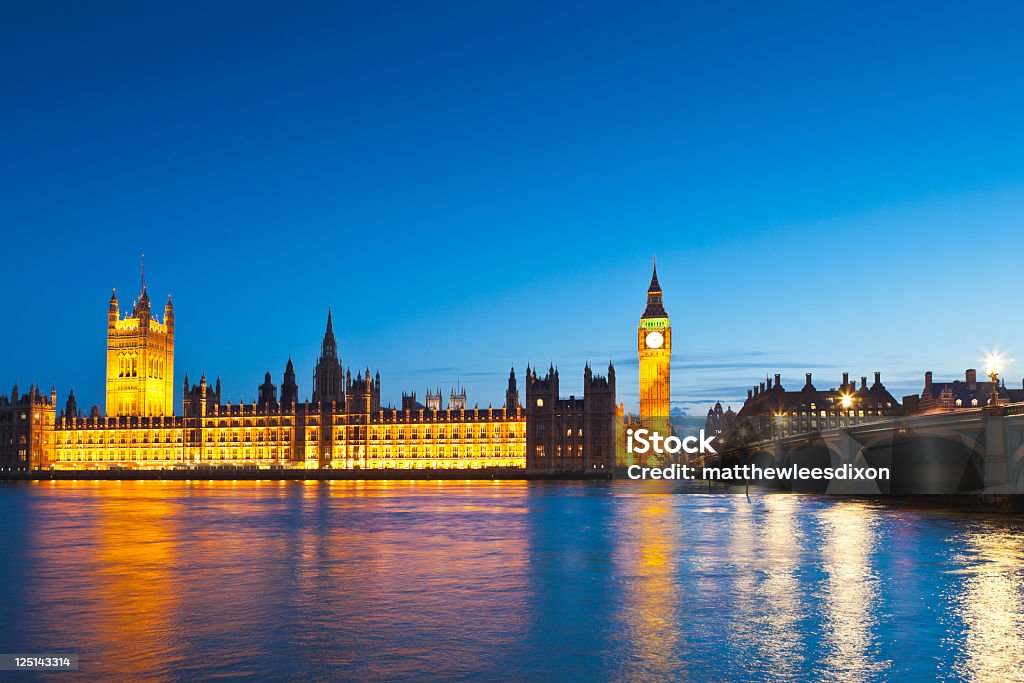 O Big Ben, a Westminster, as Casas do Parlamento, Londres - Foto de stock de Cidade de Westminster royalty-free