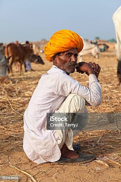 Cattleman - Fotografias de stock e mais imagens de Homens - Homens, Laranja - Cores, Rajastão