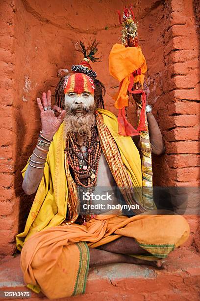 Sadhu Indian Holyman Sitting In The Temple Stock Photo - Download Image Now - Pashupatinath, Kathmandu, Sadhu