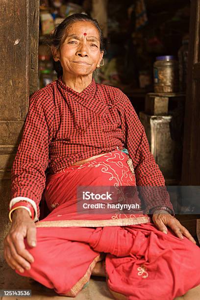 Nepali Woman In Bhaktapur Stock Photo - Download Image Now - Activity, Adult, Adults Only