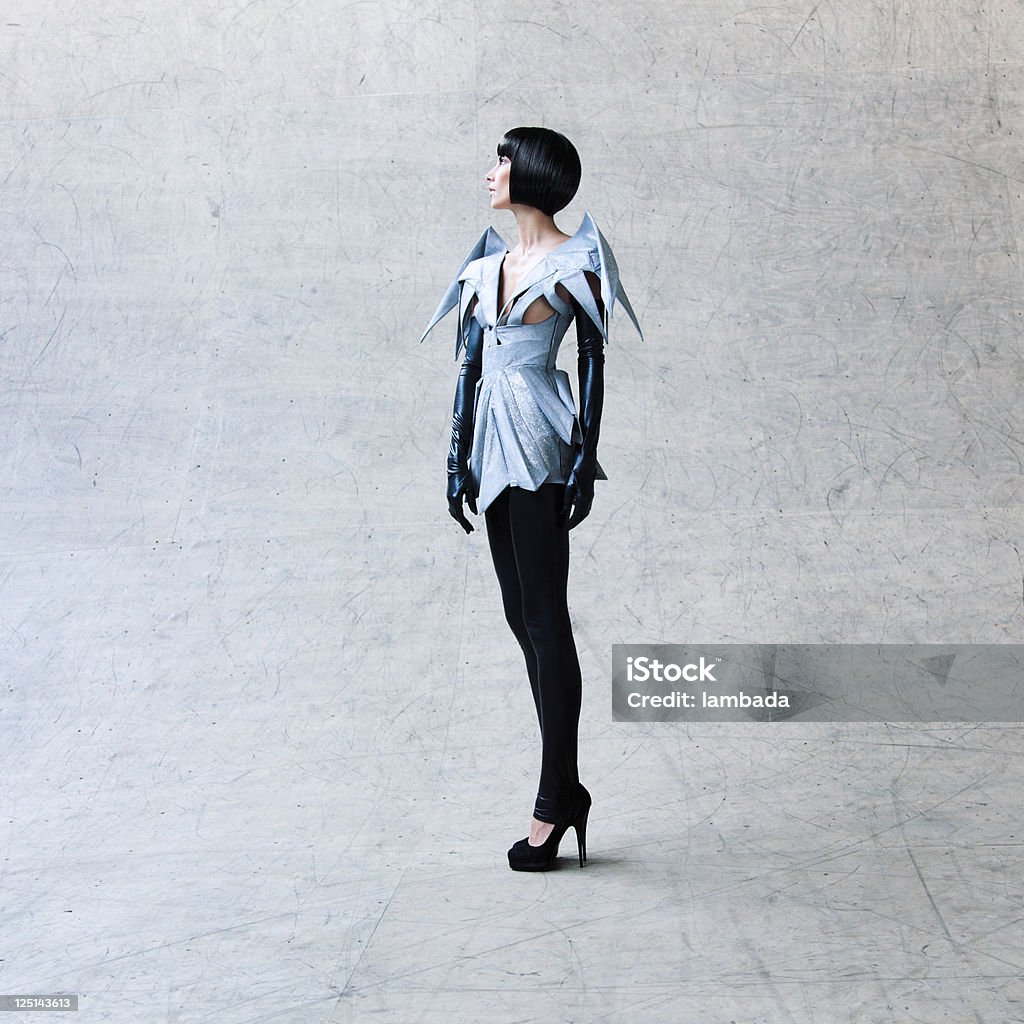 Fashion portrait of woman in futuristic clothes  Futuristic Stock Photo