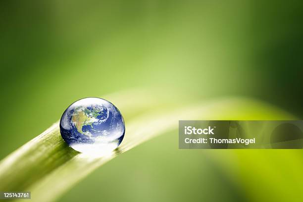 World In A Drop Nature Environment Green Water Earth Stock Photo - Download Image Now
