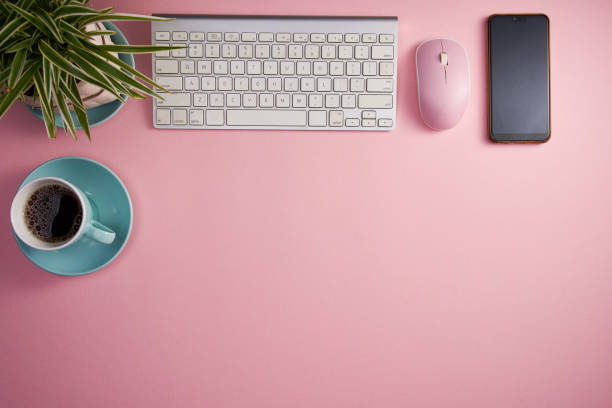 istock wireless keyboard coffee place of work 1251439830