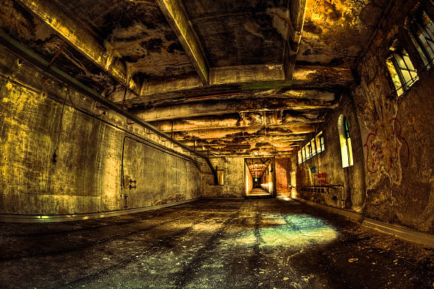 istock Abandoned Empty Room Rotten Architecture Ruined Fisheye 125143999