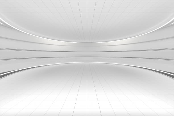 White round room, futuristic structure, 3d rendering.