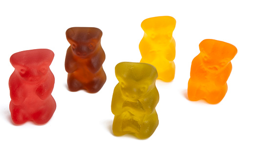 jelly bears isolated on white background