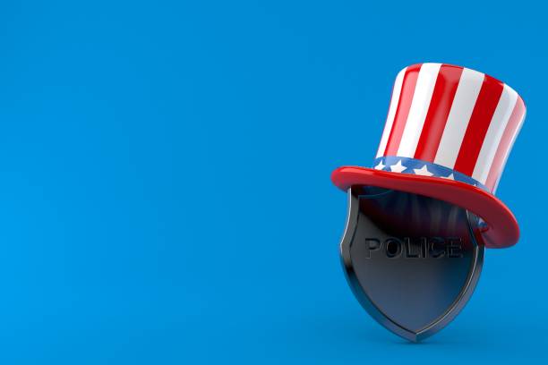istock Police badge with usa hat 1251444451