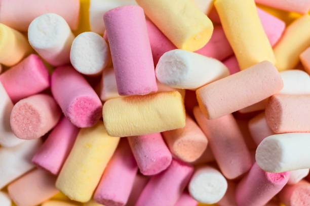 istock Background, texture of colorful marshmallows. 1251446350