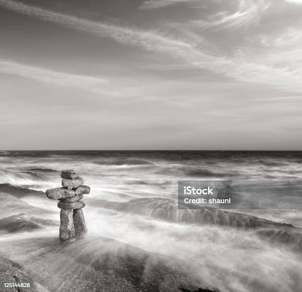 Inuksuk Stock Photo - Download Image Now - Atlantic Ocean, Balance, Beauty In Nature