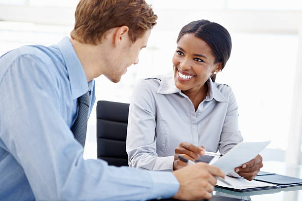 istock Business people having happy conversation 125145046