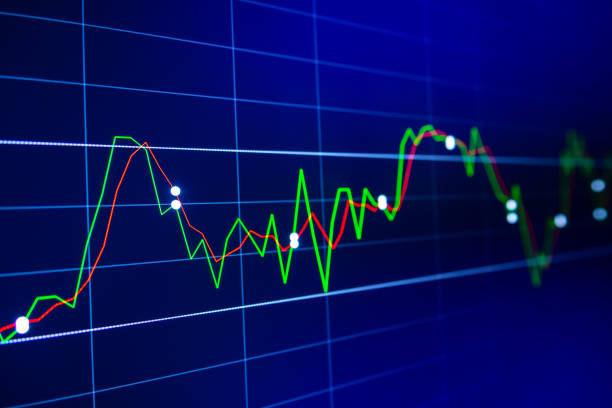 istock Stock exchange market graph on LED screen for business concept. 1251450976