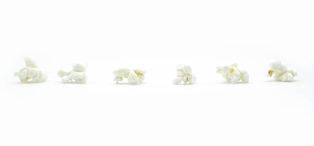 Isolated popcorn. Social distance concept with popcorn.