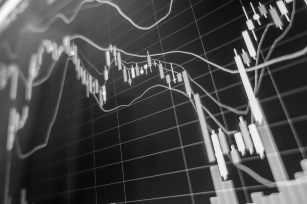 istock Stock exchange market graph on LED screen for business concept. 1251452391