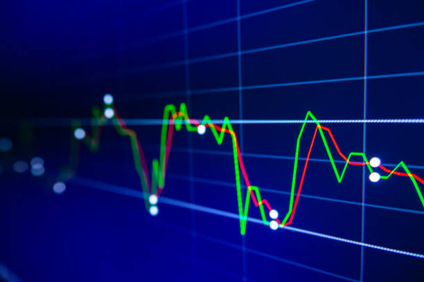 istock Stock exchange market graph on LED screen for business concept. 1251453547