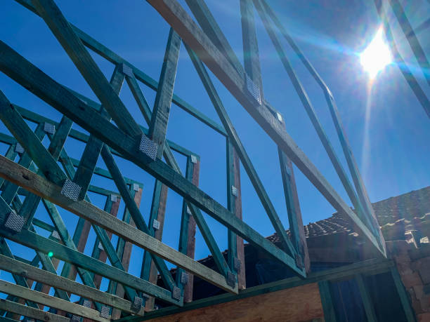 istock Frames and Trusses of a House Under Renovation 1251453670