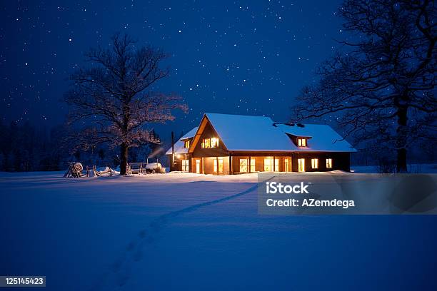 Home At Christmas Stock Photo - Download Image Now - House, Winter, Christmas