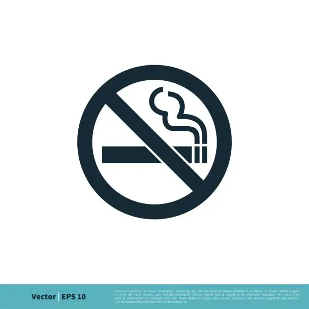 Vector illustration of No Smoking Icon Vector Logo Template Illustration Design. Vector EPS 10.