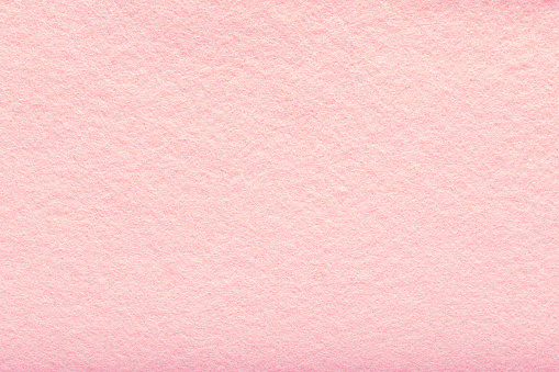 Fine grain pink woolen felt. Texture background. Velvet scarlet matte background of suede fabric.