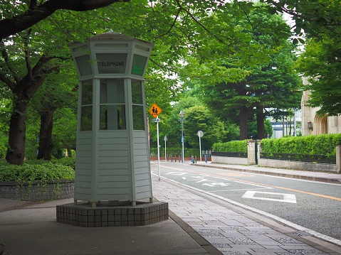 traditional style telephone booth Motomachi, Yokohama Kanagawa Japan