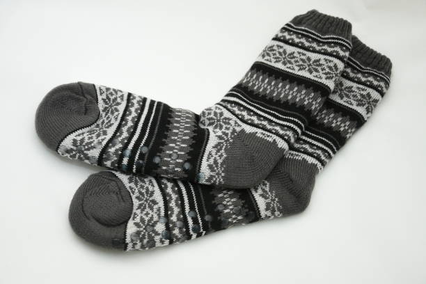 istock winter wool socks with a pattern. skid socks,detail 1251462810