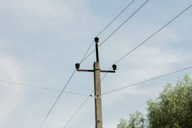 istock pole with electric wires in the village 1251464017