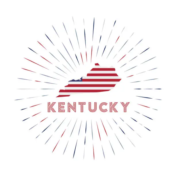 Vector illustration of Kentucky sunburst badge.