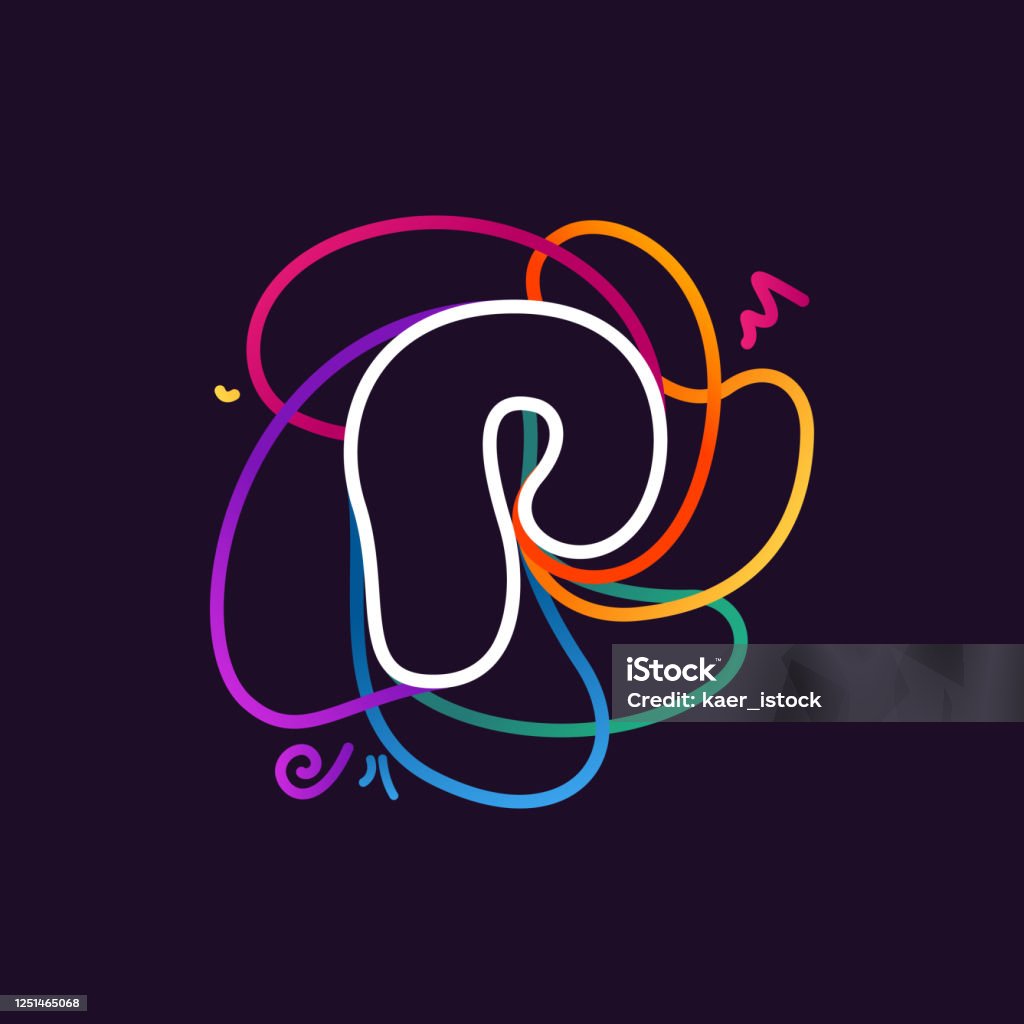P Letter Neon Line Colorful Logo Stock Illustration - Download ...