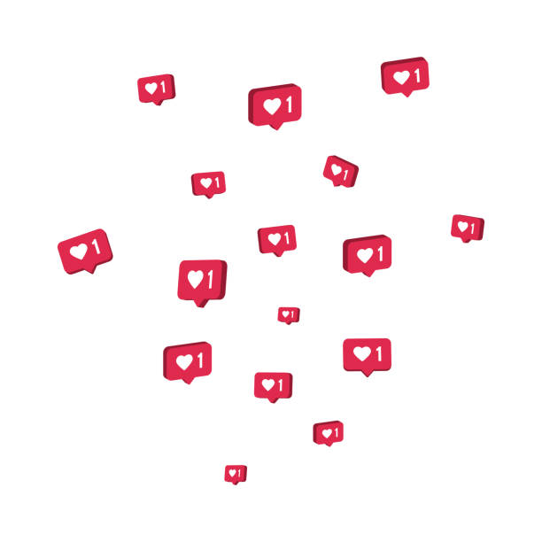 istock Like 3d icons flying on white background. Comment and follower symbol. Social media elements. Counter notification border. Social network composition. Emoji reactions. Vector illustration 1251473771