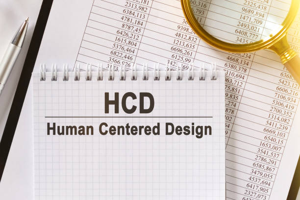istock On the table are financial reports, a pen, a magnifying glass and a notebook with the inscription - HCD. 1251473888