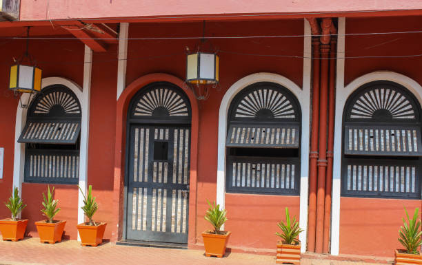 Goa, India. 06/28/2022. Quaint, peaceful lane in Goa with plenty of greenery,no vehicular traffic, no honking of horns, no crowd. Just pure bliss.