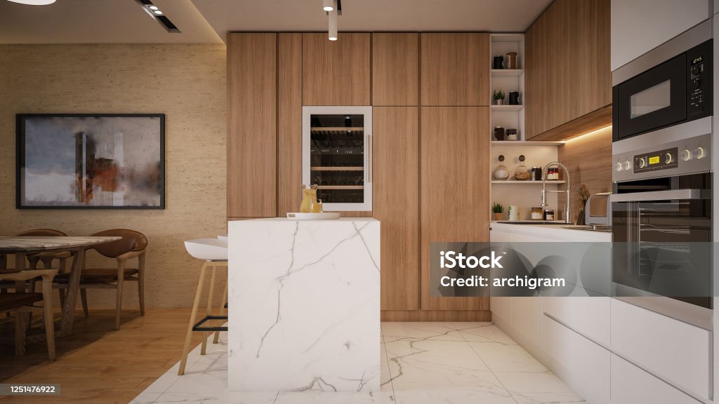 Kitchen Renderings Computer Computer Generated Image Of Kitchen And Living Room Architectural ...