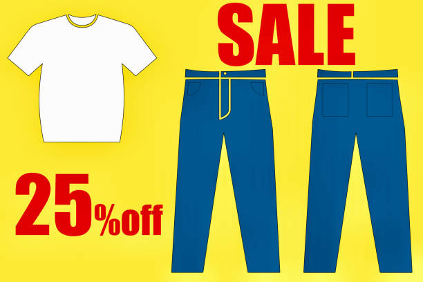 T-shirts and pants T-shirts and pants mens clothing stock illustrations