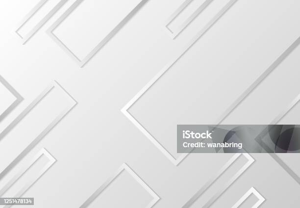 Tech Rectangle Design Abstract Rectangle Design Of Tech Pattern With Shadow Grey Background ...