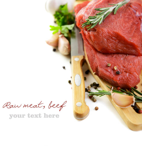 carne di manzo cruda - steak top sirloin dinner main course foto e immagini stock