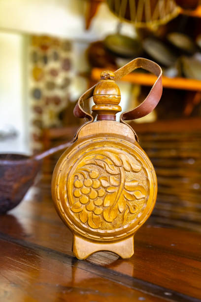 istock Wooden carved wine container 1251479053