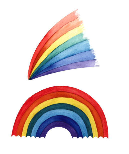 istock Watercolor rainbow. Hand drawn colors stroke isolated on whitebac kground 1251479353
