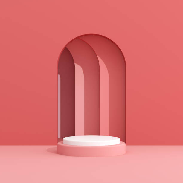istock Abstract geometry mock up of podium in minimal style. 3D rendering. 1251479844