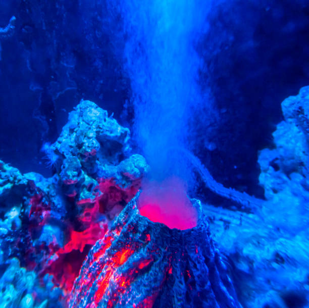 underwater volcano stock photo