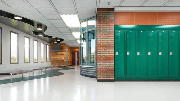 istock School hall and corridor. 3d Illustration 1251481880