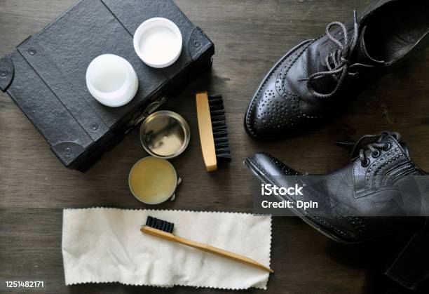 Polish Shoes With Oil Stock Photo - Download Image Now - Leather, Shoe, Boot
