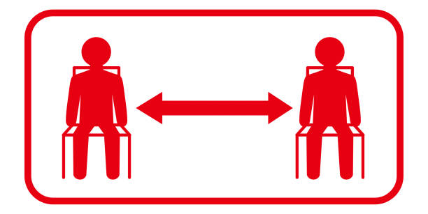 istock Social distancing set of icons 1251482389