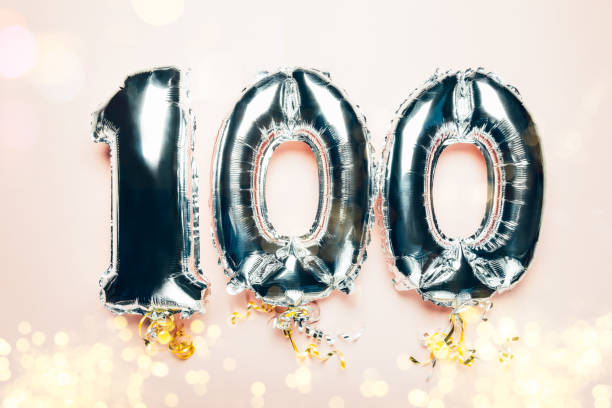 istock Balloon Bunting for celebration Happy 100th Anniversary 1251483396