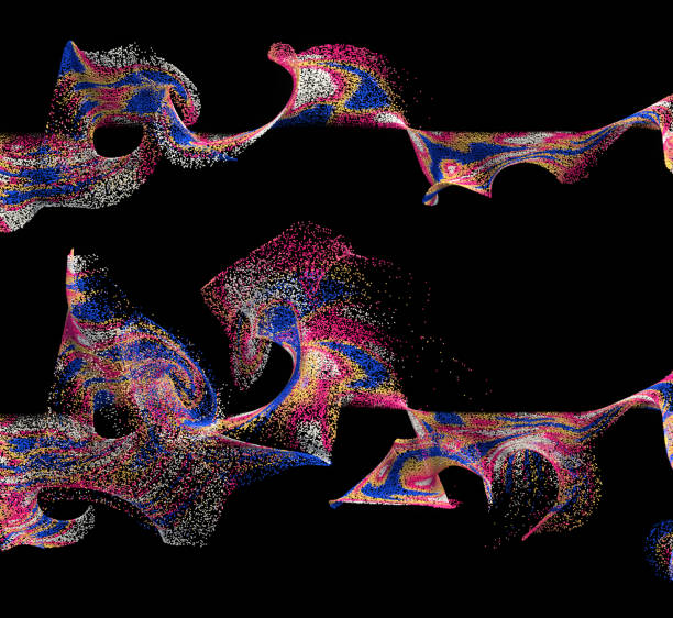 istock 3d render of curling mass of particles. Different phases. 1251484931