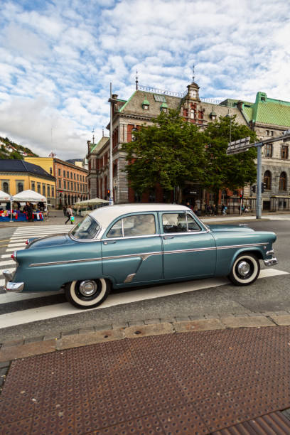 1954 Ford Skyliner Bergen, Norway, September 22, 2013 : 1954 Ford Skyliner at the Street ford crossing stock pictures, royalty-free photos & images